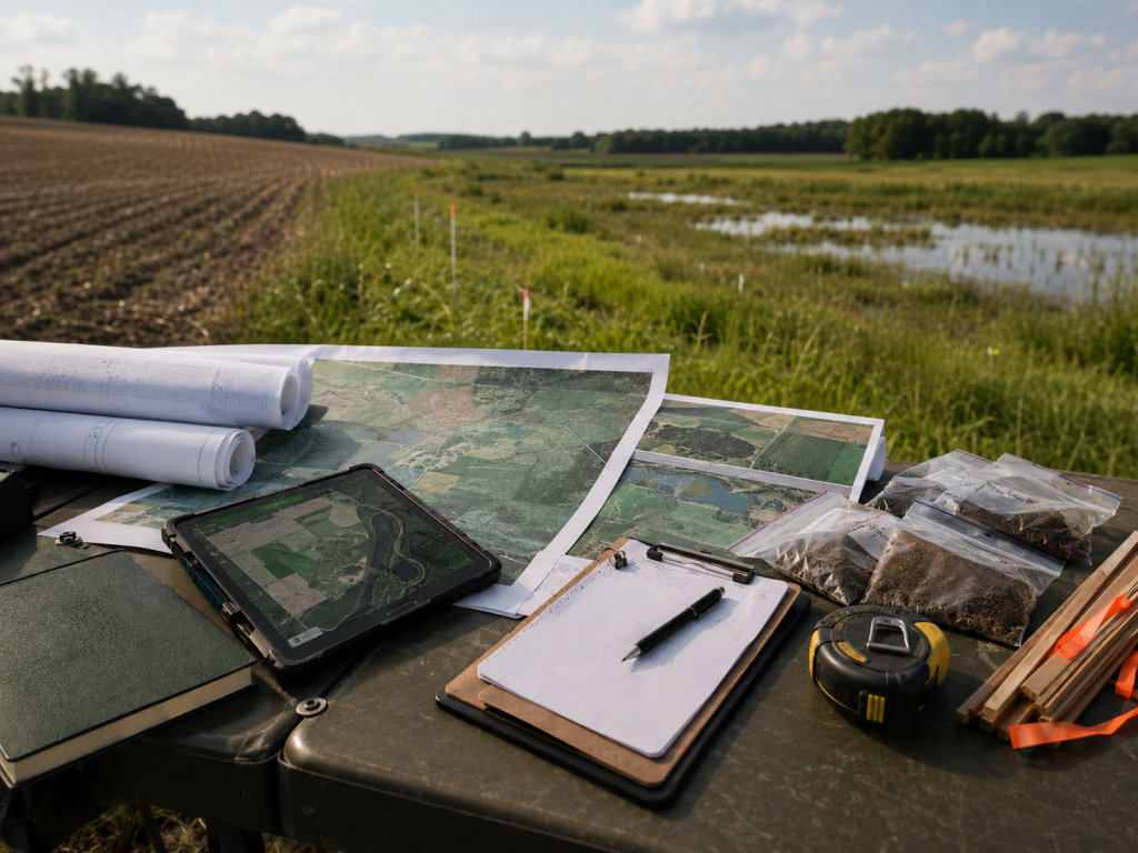 Wetland mitigation project in the Midwest